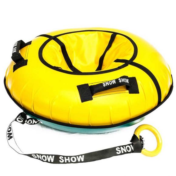 Тюбинг с пластиковым дном 100 см желтый