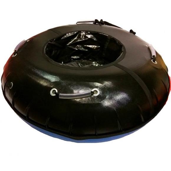 Тюбинг с пластиковым дном 110 см черный